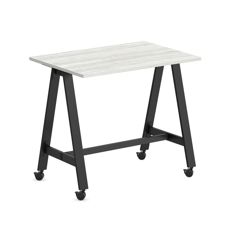 Signature Bistro Table 30" x 48" - Silver Birch with Black Legs