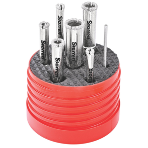 STARRETT KD2000TD1 7 Piece Diamond Grit Tile Drill Kit