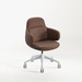 CHK73400 VIVA CLUB CHAIR w/ NYLON BASE - White base, Brown Seat