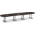 16' Classic Racetrack Conference Table with Palmer Base - Espresso Top, Brushed Silver Base