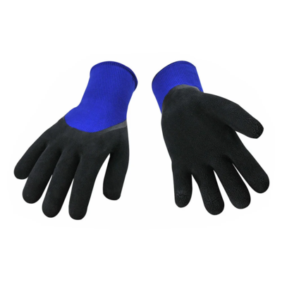 Cold Temperature Gloves - Nylon Shell - Latex Foam Grip - Acrylic Terry Liner - Blue