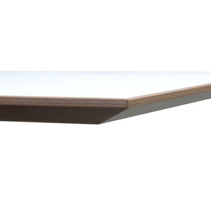 PLBE3072 30X72 BEVELED EDGE RECTANGULAR TOP - White top/Modern Walnut Edge