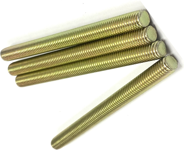 5/16" - 18 X 8" FULLY THREADED STRAIGHT ROD SAE J429 GR 8 ZINC TRIVALENT YELLOW
