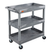 Luxor EC111-G TUFFY XL Three-Shelf Tub Utility Cart, 32" x 18", 