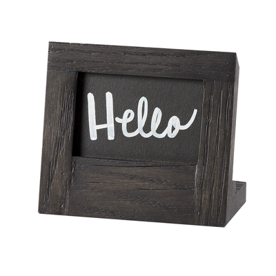 Cal-Mil 3818-23-87 5"W x 2-5/8"D x 4-1/4"H OAL Cinderwood Chalkboard Sign