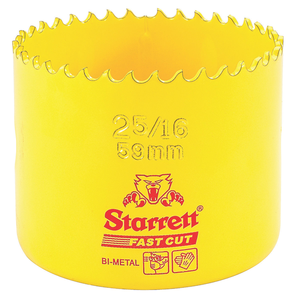 STARRETT FCH0256-G 2-5/16'' (59mm) Fast Cut Straight Pitch Bi-Metal Hole Saw