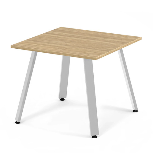 Signature Square Meeting Table 36"- Aspen with Silver Metal Legs