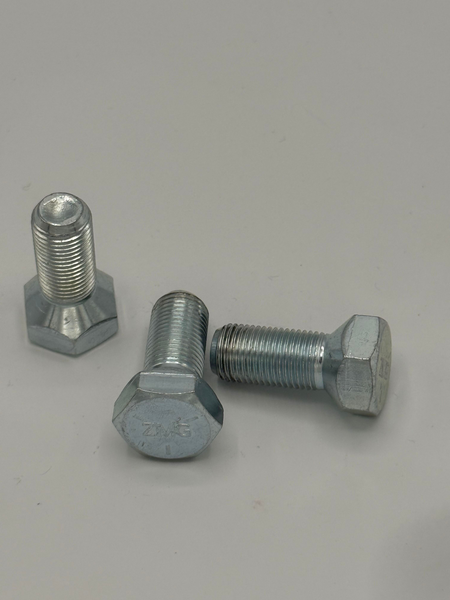 1/2" - 20 X 1" HEX HEAD WHEEL BOLT 90 DEGREE FACE SAE J429 GR 5 10B21 ZINC TRIVALENT CLEAR PER PRINT