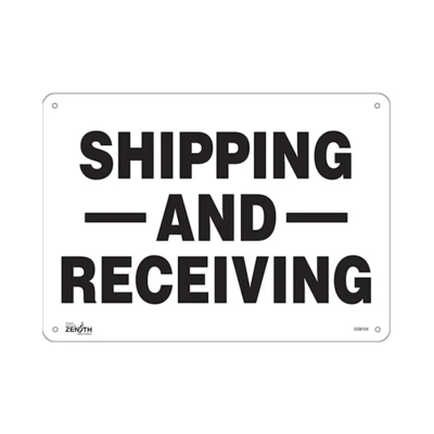Shipping and Receiving Sign - 14" x 10" - Aluminum - English