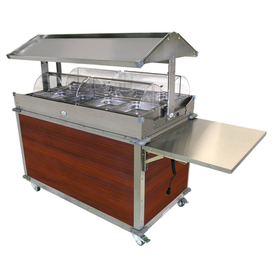 Cadco CBC-GG-4-L5 MobileServ® Deluxe Grab & Go Merchandising Cart 2-Sided Grab & Go Shelf On Top