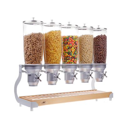 Cal-Mil 3516-5-98 (5) 5L capacity cylinders Beechwood Cereal Dispenser