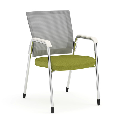 Propel Guest Chair - White Mesh Back with Green Seat
