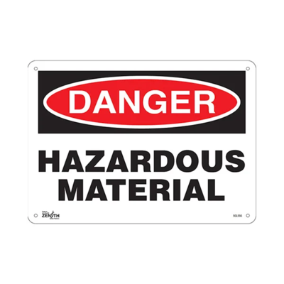 Hazardous Material Sign - 14" x 10" - Aluminum - English