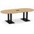 8' Classic Racetrack Conference Table with Palmer Base - Aspen Top, Black Base