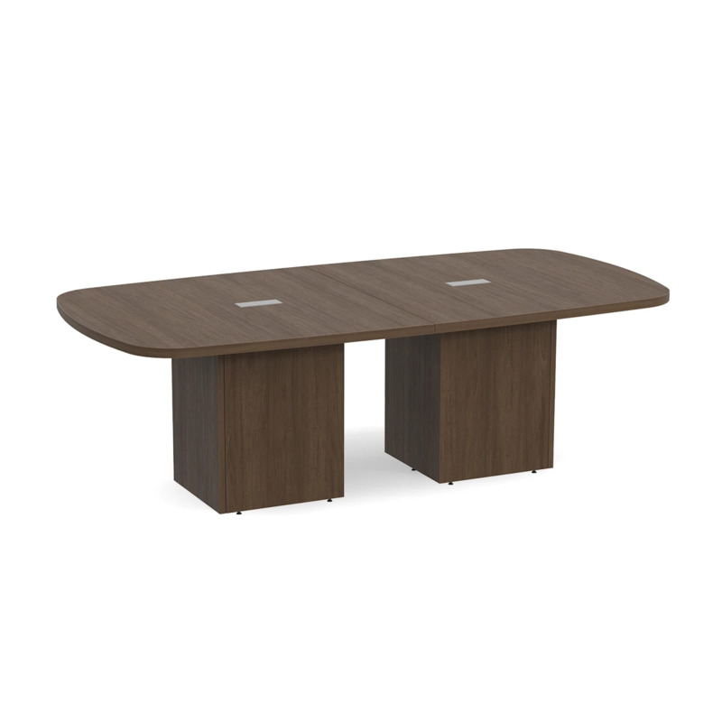 Arena Conference Table 8 Ft with Cube Base - Modern Walnut