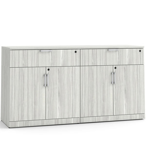 CLAST1023N, Lateral Storage Credenza with Double Buffet Drawers - Silver Birch
