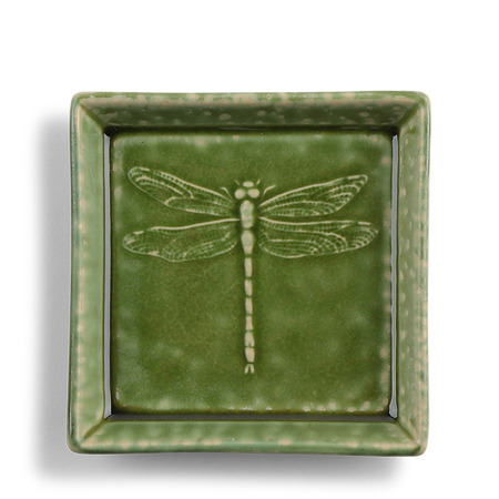 Plate Square Dragonfly Green
