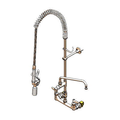 T&S Brass B-0133-12CRVBCE Easyinstall Pre-Rinse Unit 8" Wall Mount