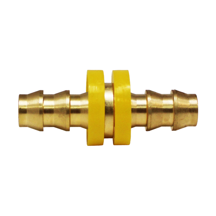 Brass Lock Splicer (3/8" Push On Barb, 3/8" Push On Barb) Bulk Packed