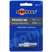 Industrial Steel Air Plug (1/4" Plug, 5/16" Standard Barb) Blister Pack