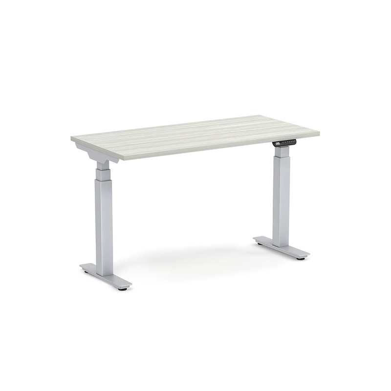 Enhance Electric Height-Adjustable Desk 24" X 48" - Silver Birch with Silver Base