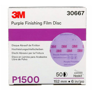 Hookit™ Purple Finishing Film Abrasive Disc 6" 1500 Grit, 50 discs per carton