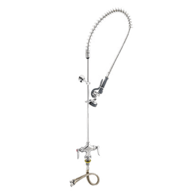 T&S Brass B-0113-B Easyinstall Pre-Rinse Unit Spring Action Gooseneck & Hole Base Faucet
