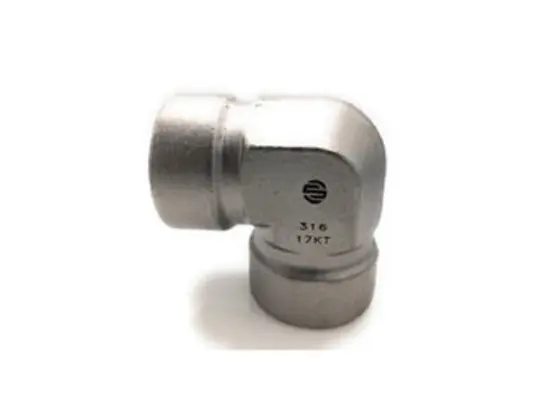90 deg Elbow, 1 in FNPT x 1 in FNPT, Stainless Steel