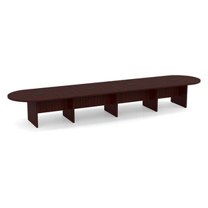 18ft Racetrack, slab base Conference Table: MAHOGANY 