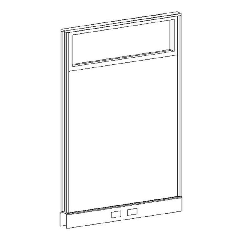 PGF6736 POWER Glazed Webb Panel - 67"H x 36"W Aspen Fabric, Silver