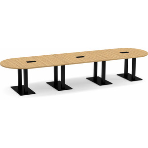 PALRT3168N - 14 ft. Classic Racetrack Conference Table with Black Palmer Base