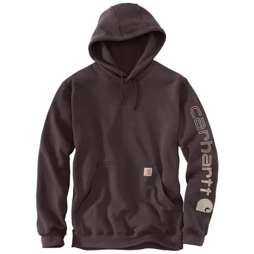 CARHARTT K288 - Loose Fit Midweight Logo Sleeve Graphic Sweatshirt - Dark Sepia/Oat Milk