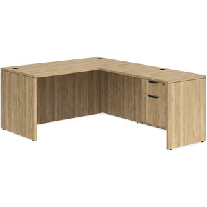 CLALD2037- Classic L-Shape Desk 66" W x 30" D with 42" Return and Box/File Pedestal- Aspen