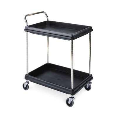 Metro BC2030-2DBL Deep Ledge 2-Shelf Utility Cart, Black, 20" x 30"
