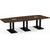 10' Classic Boat Shape Conference Table with Palmer Base - Modern Walnut Top, Black Base