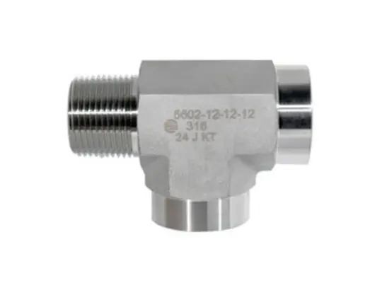Run Tee, 1/2-in Male NPTF x 1/2-in Female NPTF x 1/2-in Female NPTF, 316 Stainless Steel