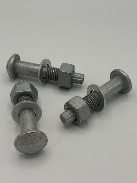 1 1/8" - 7 X 4 1/4" F3125 A325TC TWIST-OFF ASSEMBLY F1852 TYPE 1 ROUND HEAD BOLT A563 DH HEAVY HEX NUT AND F436 TYPE 1 WASHER MECHANICAL GALVANIZED