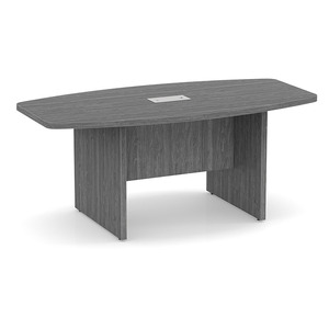  6ft Boat Shape, slab base Conference Table: NEWPORT GRAY