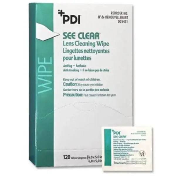 See Clear Eye Glass Cleaning  Wipes 120/bx PDI  D25431