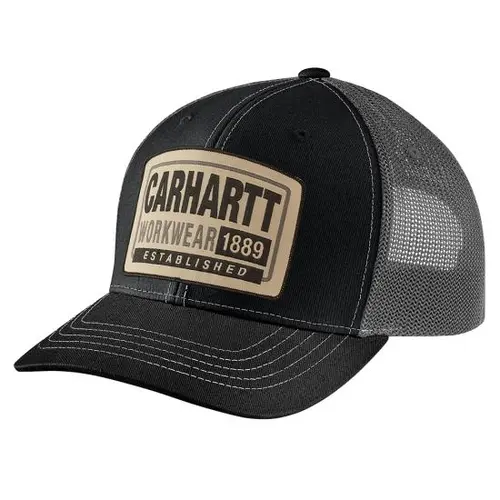 CARHARTT 107004 - Canvas Mesh-Back Workwear Patch Cap - Black