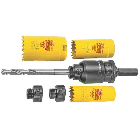 STARRETT A6-8 Kwik Change Arbor kit with Fast Cut hole saws