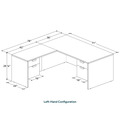 Classic L-Shape Desk 78" x 71" with 2 Box/File Pedestals - Aspen