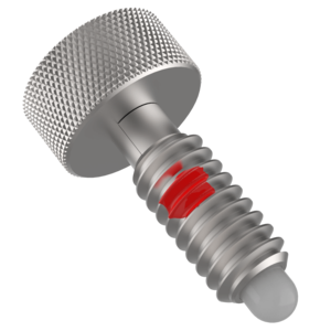 Hand-Retractable Plungers - Knurled Head (Locking Type) with Radiused Delrin® Plunger