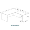 Classic L-Shape Desk 83" X 71" with Box/Box/File Pedestal - Newport Grey