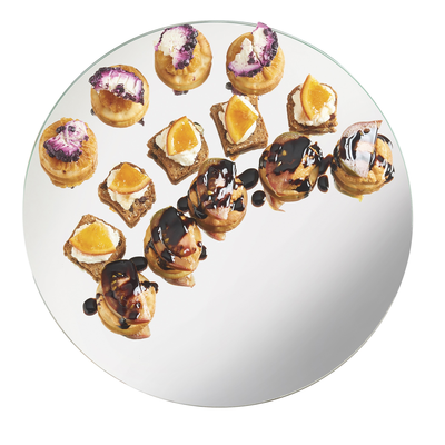 Cal-Mil 414-16 16" dia. x 1/4"H Gourmet Display Mirror Tray