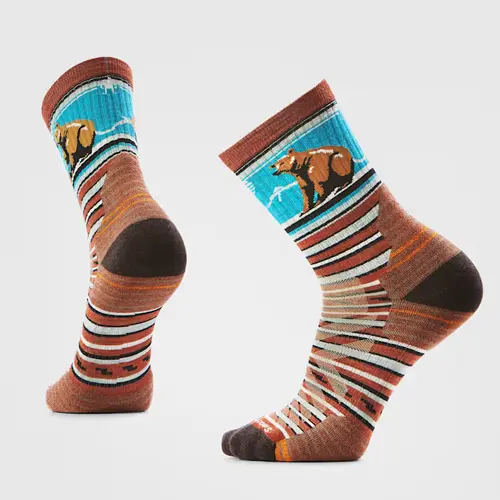 SMARTWOOL 002880 - Hike Bear Stripe Mid Crew Socks - Picante