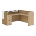 CLALD1056NAPNWHT, 73"x72" L Shape Reception Station with Deluxe Transaction Top - Aspen