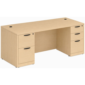 CLASD1032- Classic Desk 71" W x 36" D with Two Full Pedestals- Maple