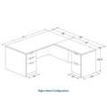 Classic L-Shape Desk 83" X 71" with 2 Full Pedestals - Cherry