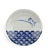 Plate Blue & White Cat Fishing 6.5"